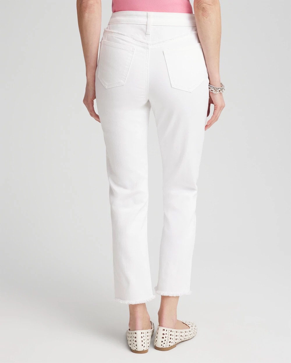 Chico's Value - Girlfriend Frayed Cropped No Stain Jeans Alabaster