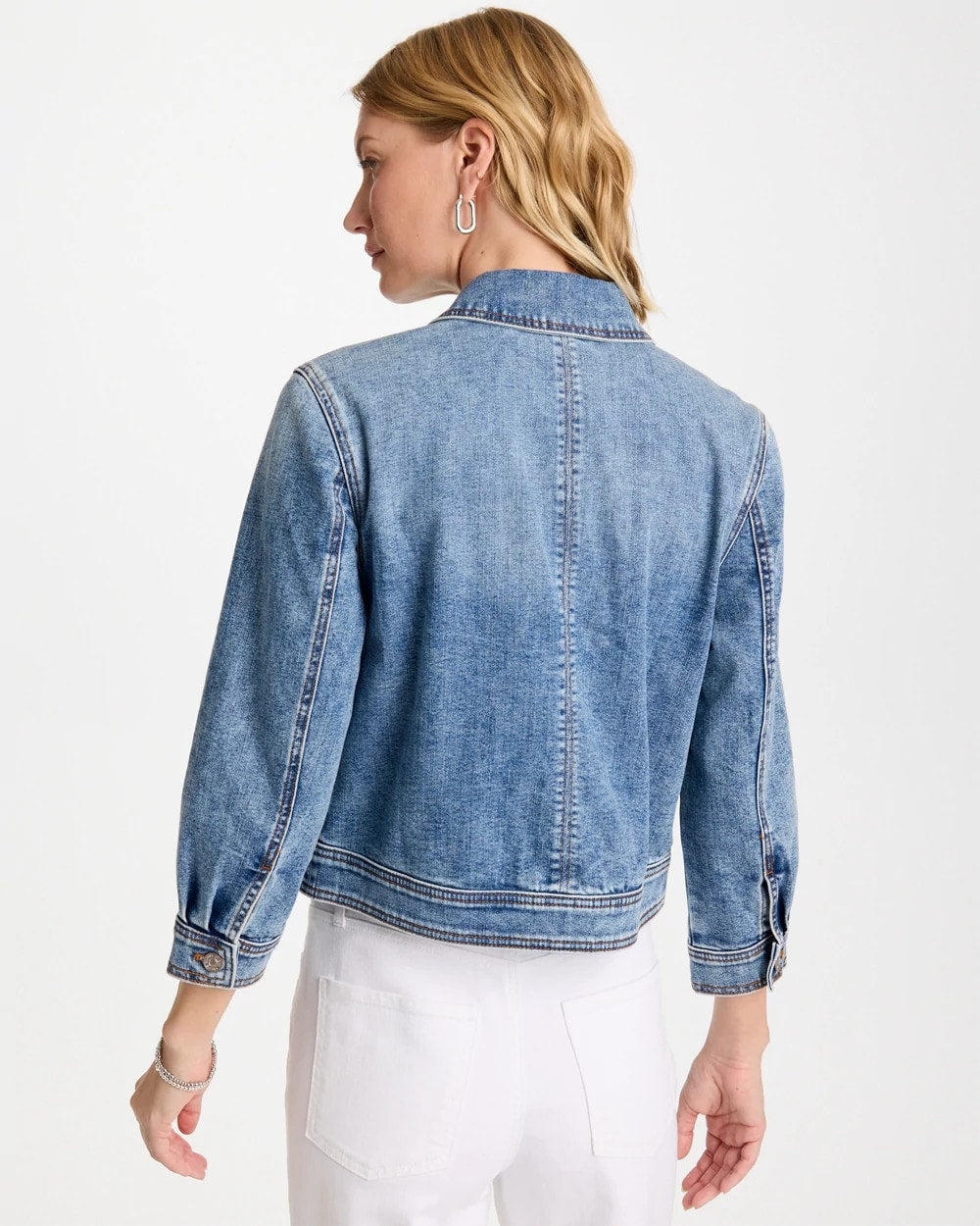 Chico's Smart Buy - Denim Cropped Trucker Jacket Sakura Indigo