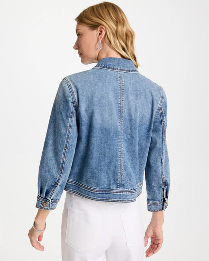 Chico's Smart Buy - Denim Cropped Trucker Jacket Sakura Indigo