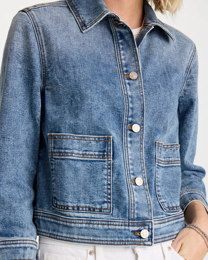 Chico's Smart Buy - Denim Cropped Trucker Jacket Sakura Indigo