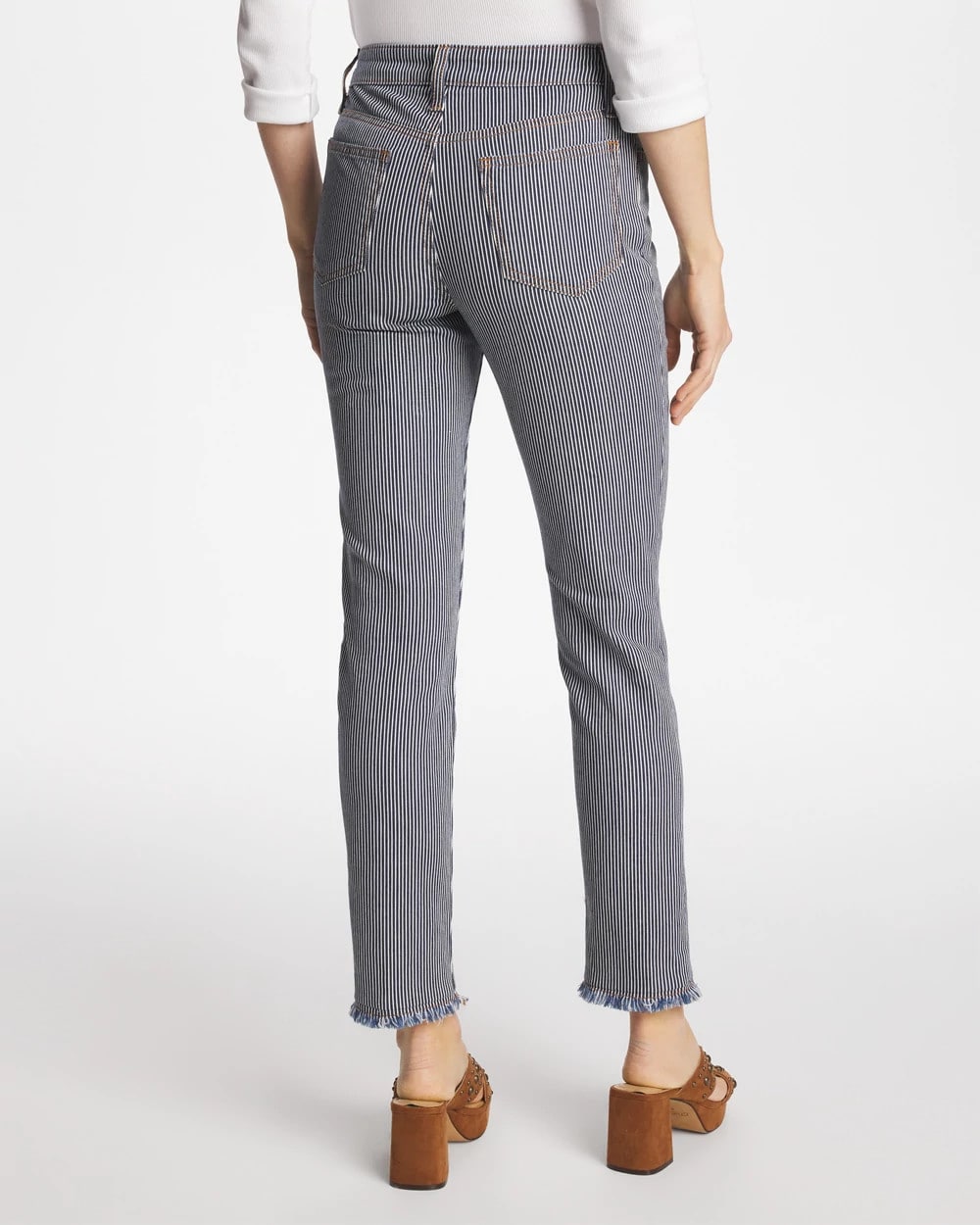 Chico's Best Price - Pinnacle Stripe Girlfriend Ankle Jeans Denim