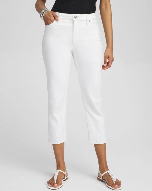 Chico's Popular - No Stain Girlfriend Cropped Jeans Alabaster