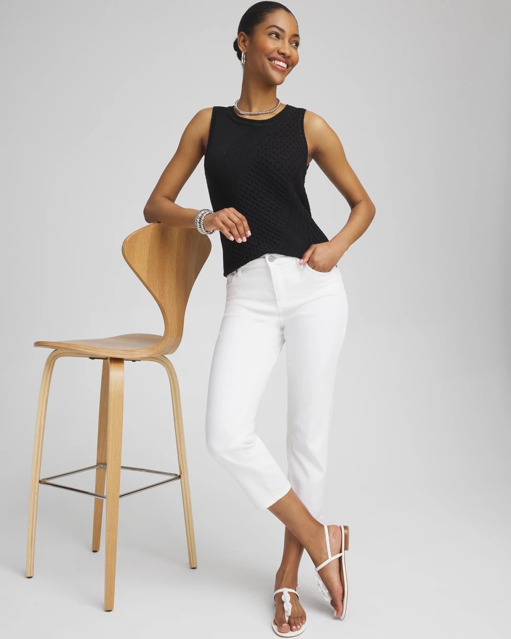 Chico's Popular - No Stain Girlfriend Cropped Jeans Alabaster