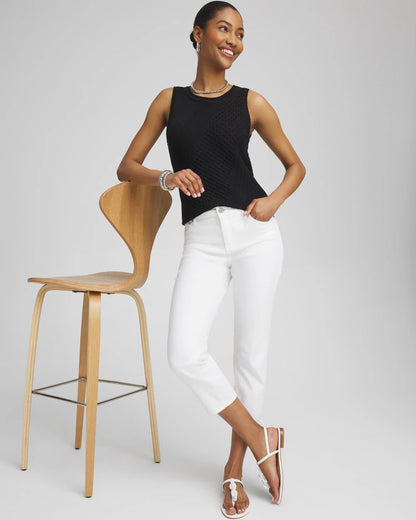 Chico's Popular - No Stain Girlfriend Cropped Jeans Alabaster