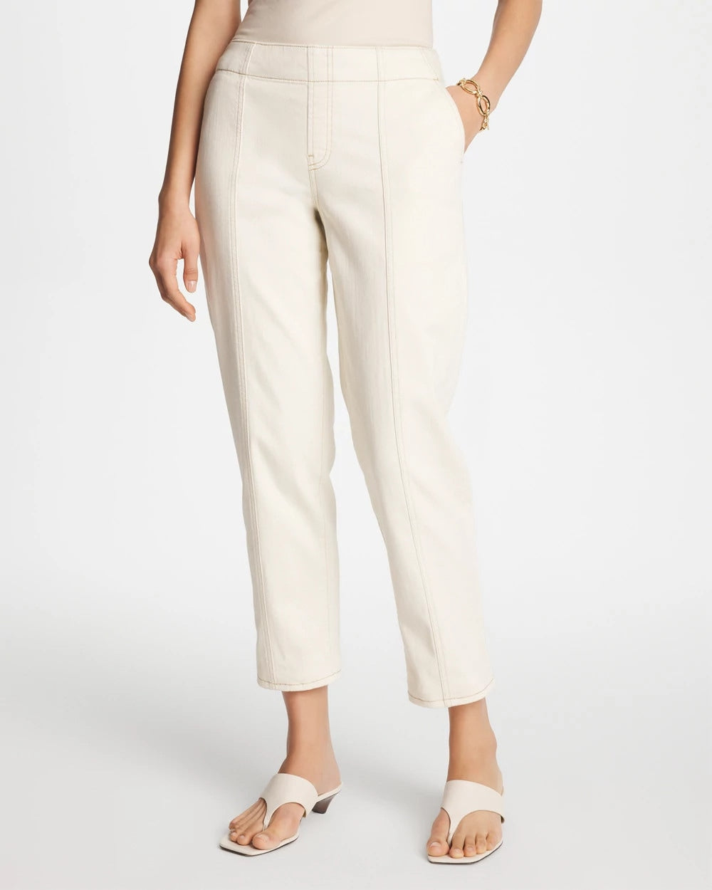 Chico's Deals - Pull-On Boyfriend Utility Cropped Jeans Natural Seeded