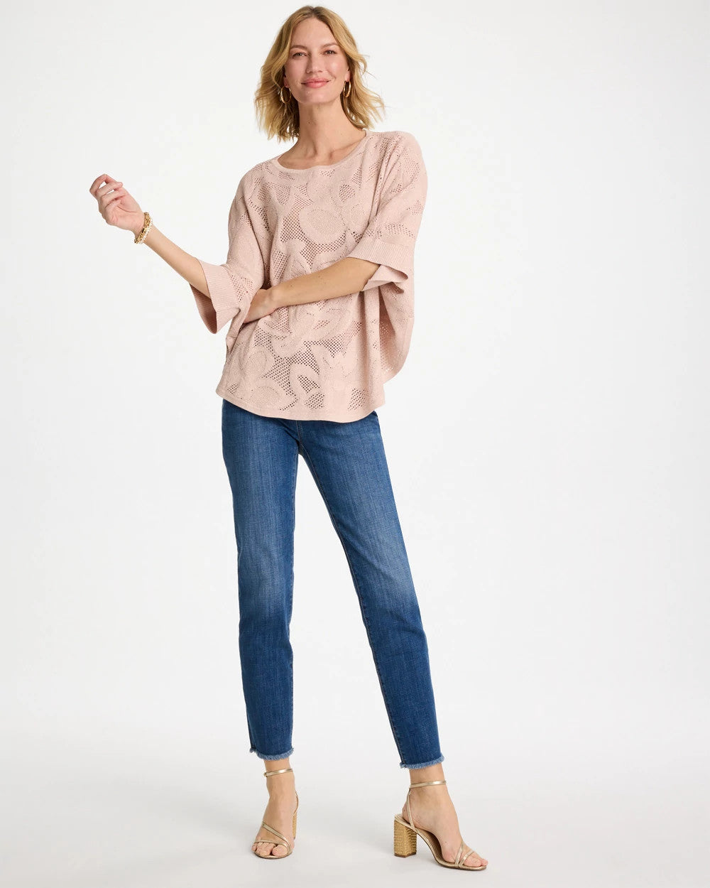 Chico's Sale - Girlfriend Slim Frayed Ankle Jeans Kailua Indigo