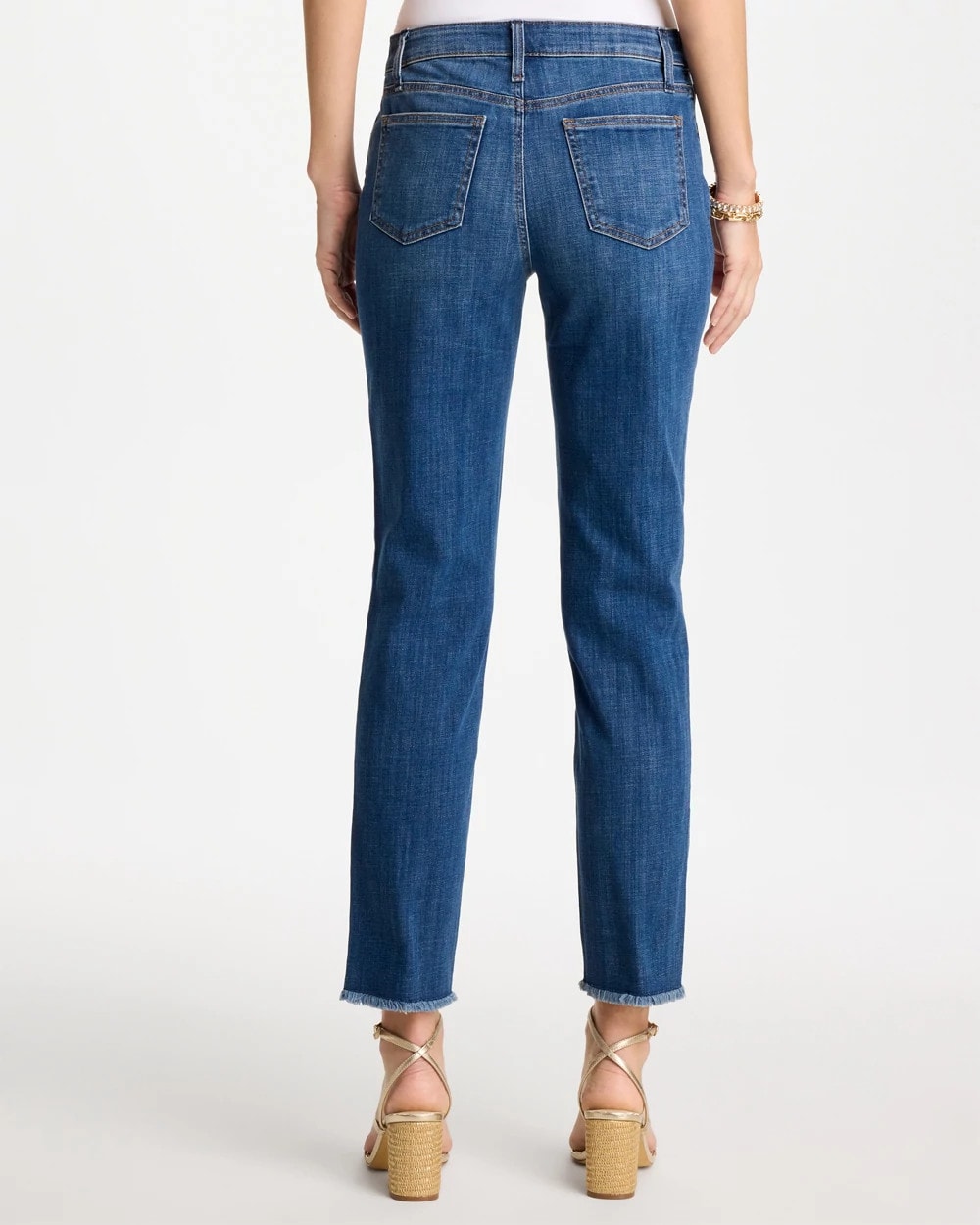 Chico's Sale - Girlfriend Slim Frayed Ankle Jeans Kailua Indigo