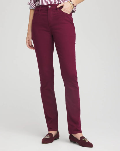 Chico's Customer Favorite - Girlfriend Slim Full-Length Jeans Deep Chianti
