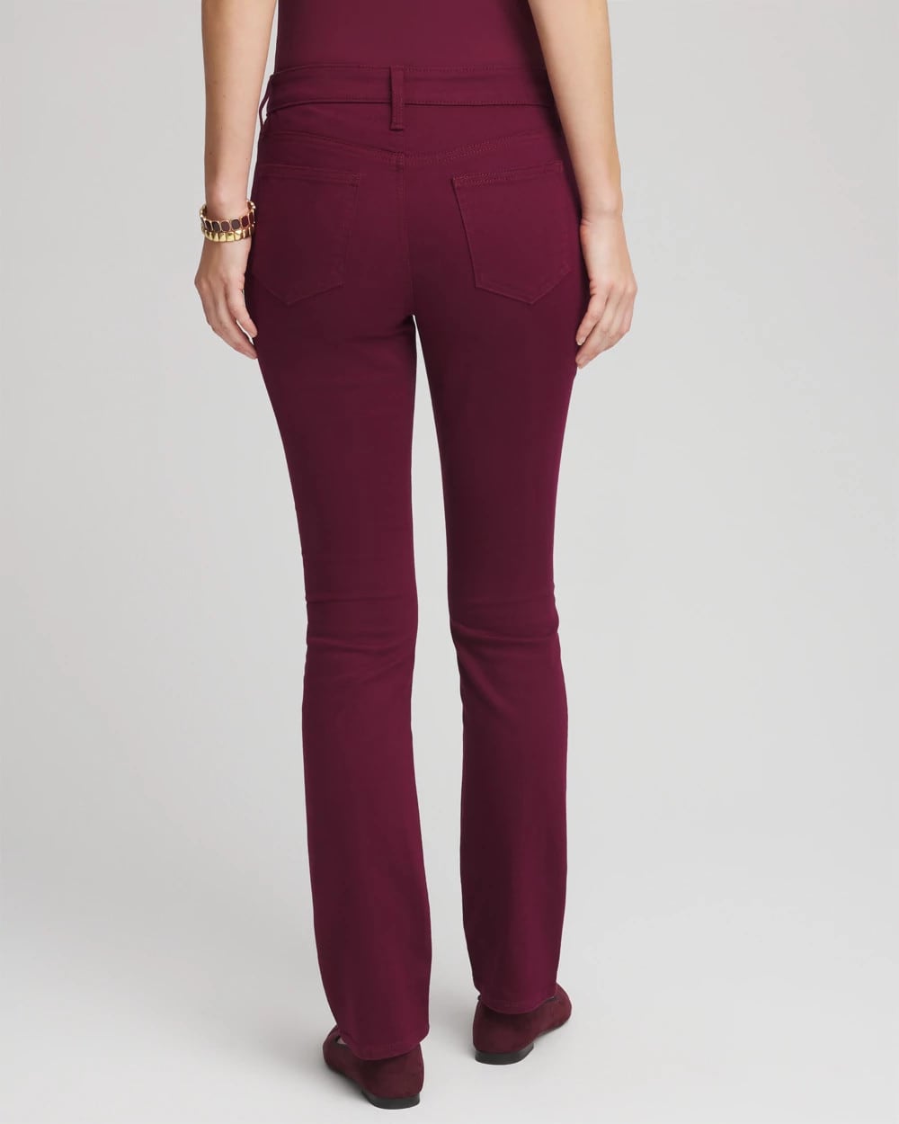 Chico's Customer Favorite - Girlfriend Slim Full-Length Jeans Deep Chianti