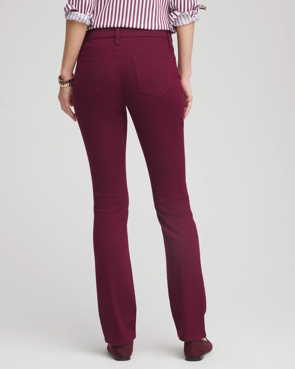 Chico's Customer Favorite - Girlfriend Slim Full-Length Jeans Deep Chianti