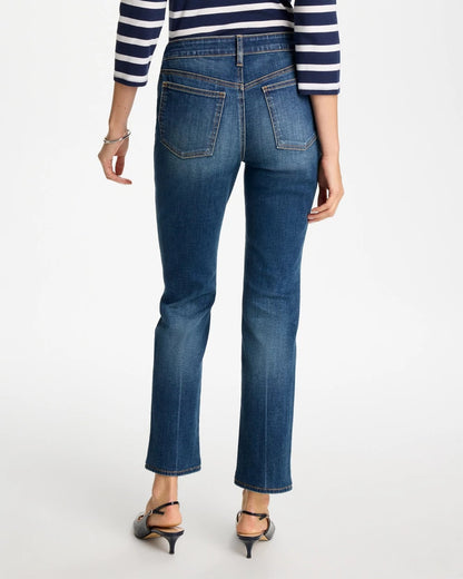 Chico's Best Seller - Pull-On Straight Jeans Santorini Indigo