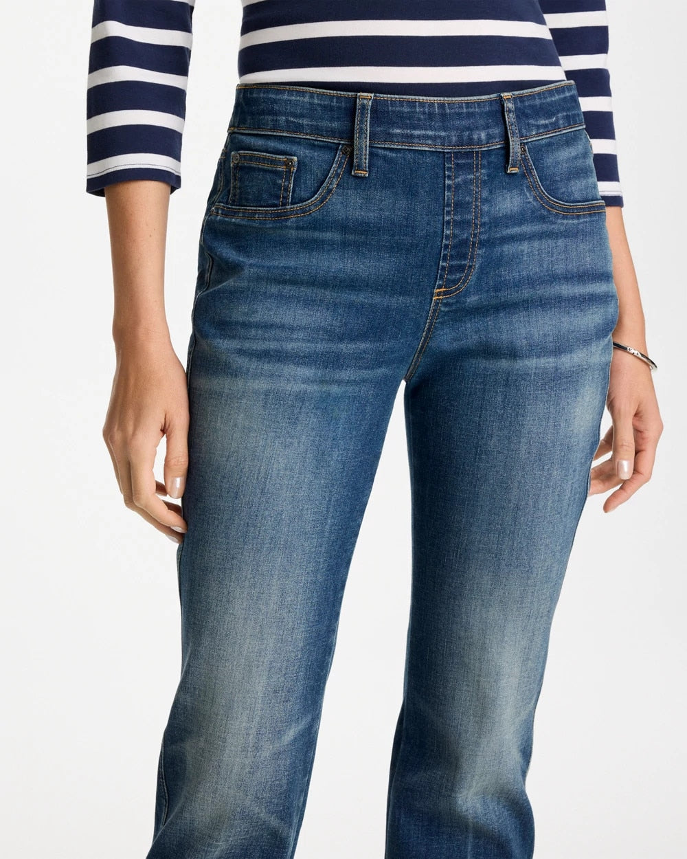 Chico's Best Seller - Pull-On Straight Jeans Santorini Indigo