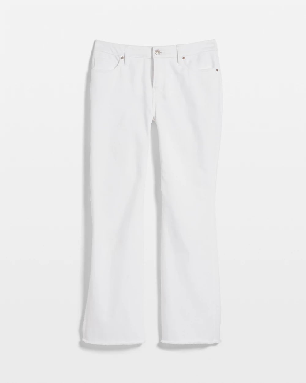 Chico's Latest - Petite No Stain Girlfriend Fray Hem Kick Flares Alabaster
