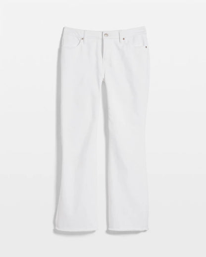 Chico's Latest - Petite No Stain Girlfriend Fray Hem Kick Flares Alabaster