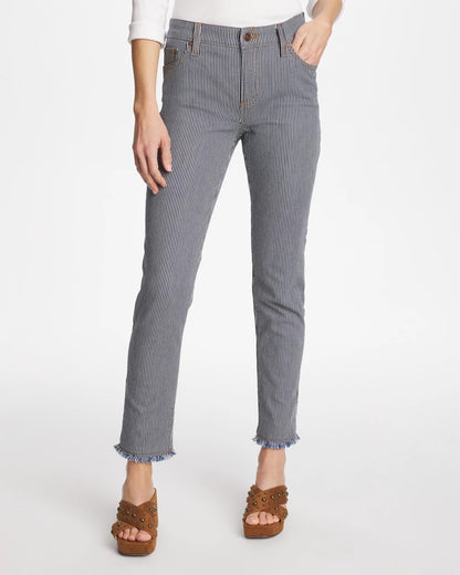 Chico's Quality - Pinnacle Stripe Girlfriend Ankle Jeans Denim