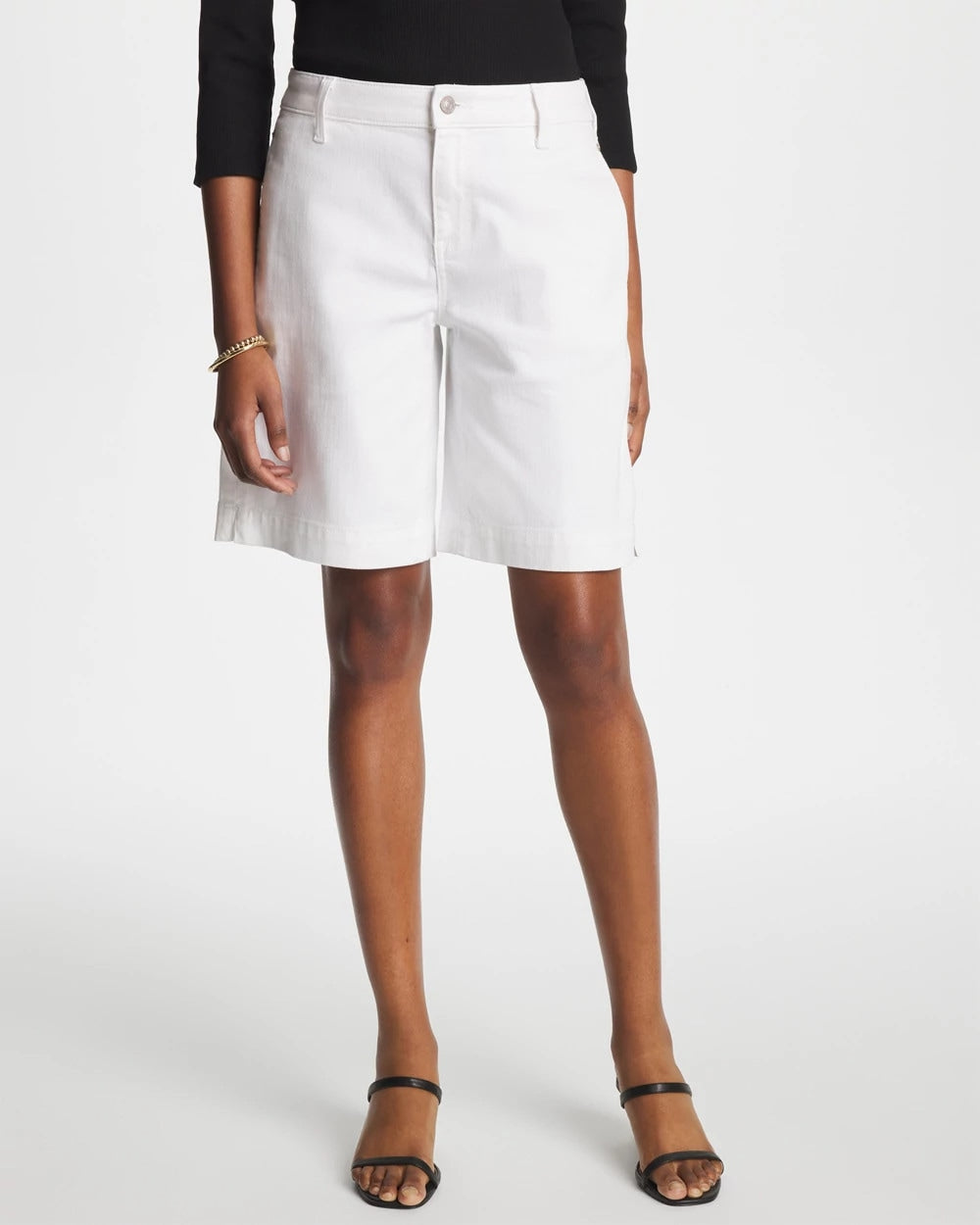 Chico's Trusted - Denim Trouser Shorts Alabaster