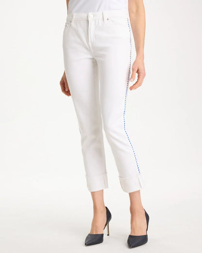 Chico's Premium - Girlfriend Roll Cuff Crop Jeans Alabaster
