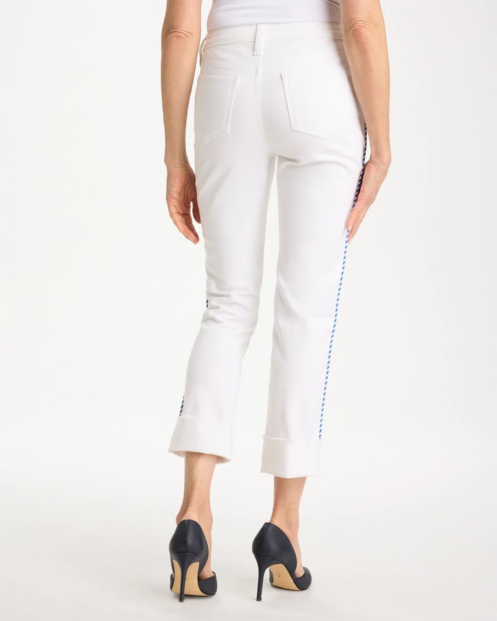 Chico's Premium - Girlfriend Roll Cuff Crop Jeans Alabaster