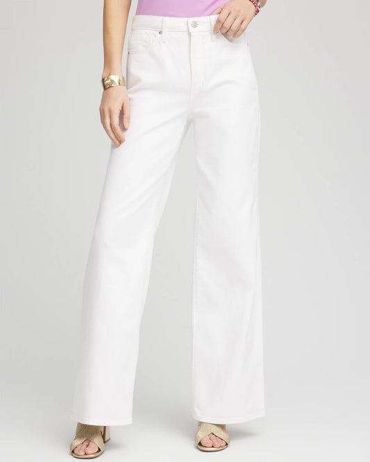 Chico's Classic - So Slimming® High-Rise Wide-Leg Jeans Alabaster