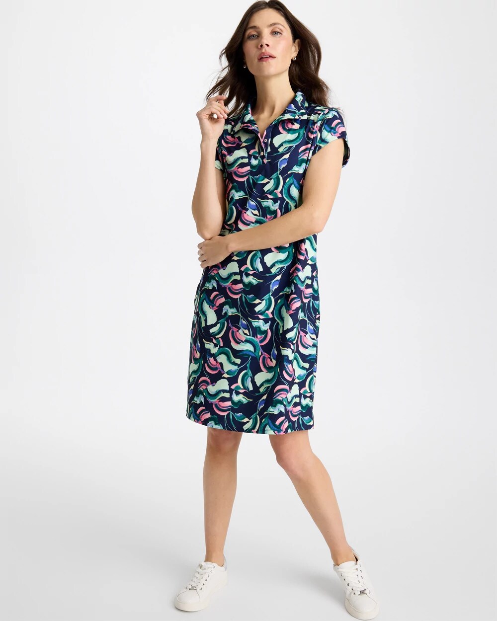 Chico's Deals - Zenergy® UPF Blooms Polo Dress Blossom
