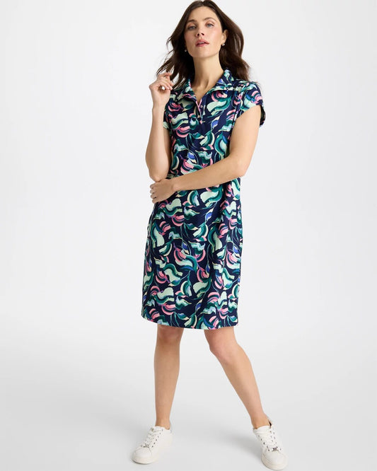 Chico's Deals - Zenergy® UPF Blooms Polo Dress Blossom