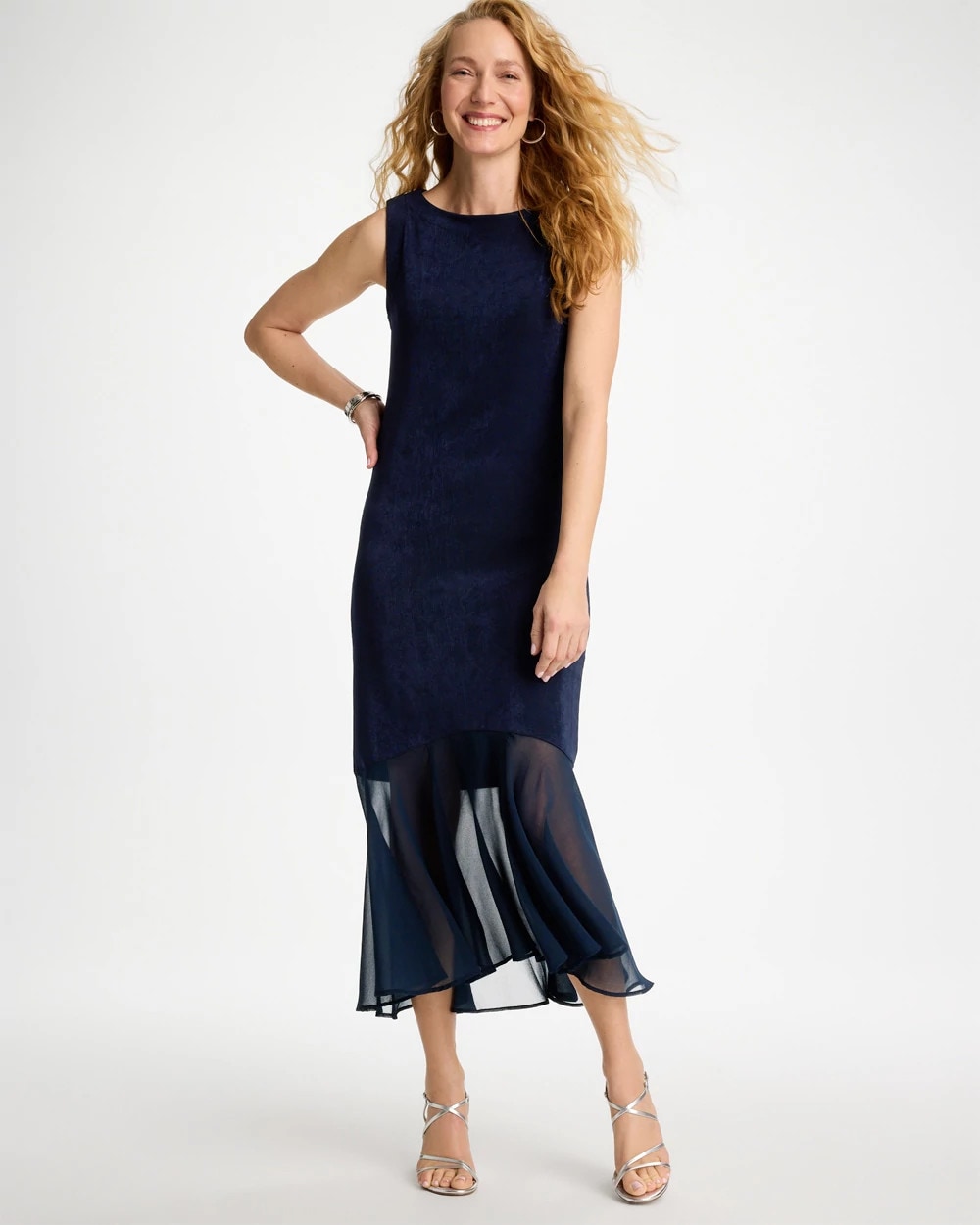 Chico's Everyday - Travelers™ Chiffon Hem Dress Travelers India Ink