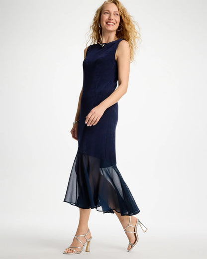 Chico's Everyday - Travelers™ Chiffon Hem Dress Travelers India Ink