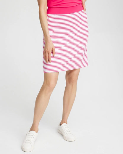 Chico's Trending - Zenergy® UPF Knit Stripe Skort Pink Bromeliad