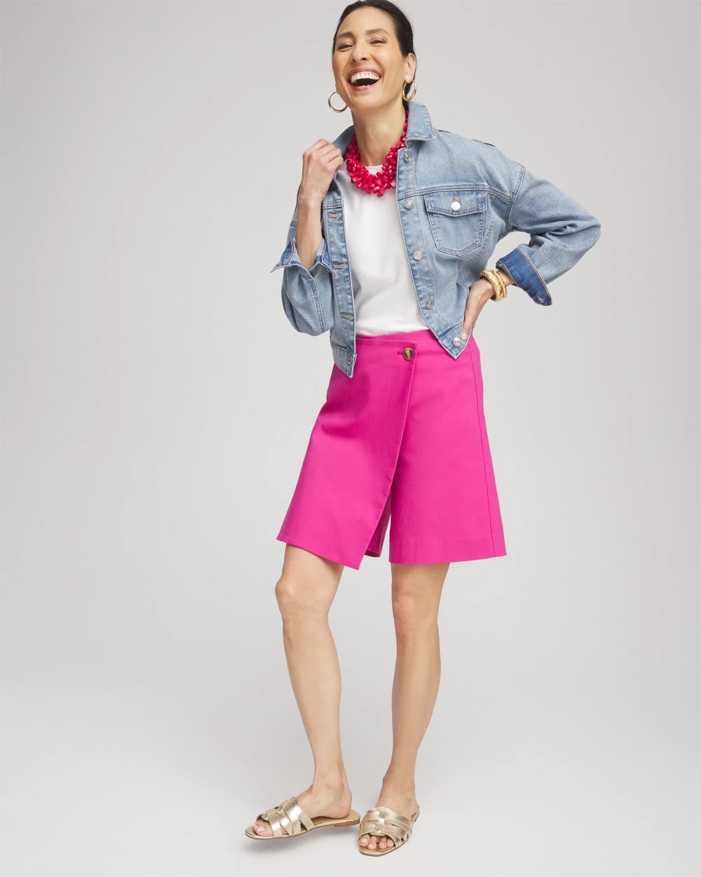 Chico's Essential - Brigitte™ Pull-On Asymmetrical Wrap Skort Crushed Berries