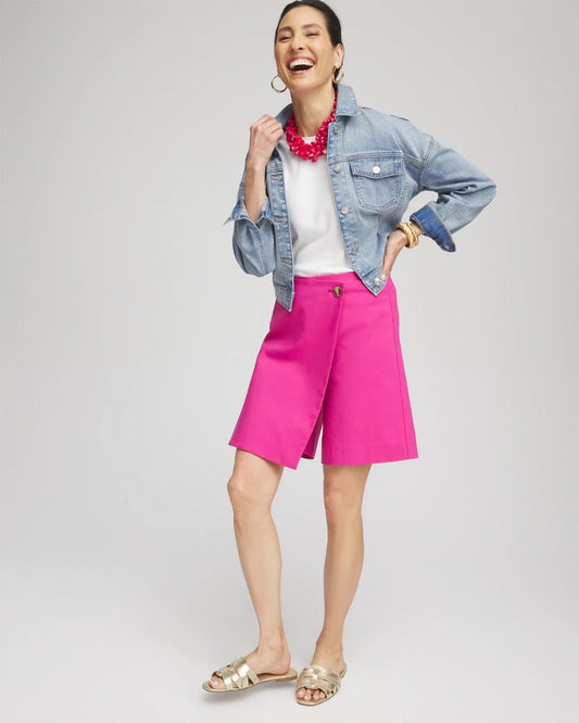 Chico's Essential - Brigitte™ Pull-On Asymmetrical Wrap Skort Crushed Berries