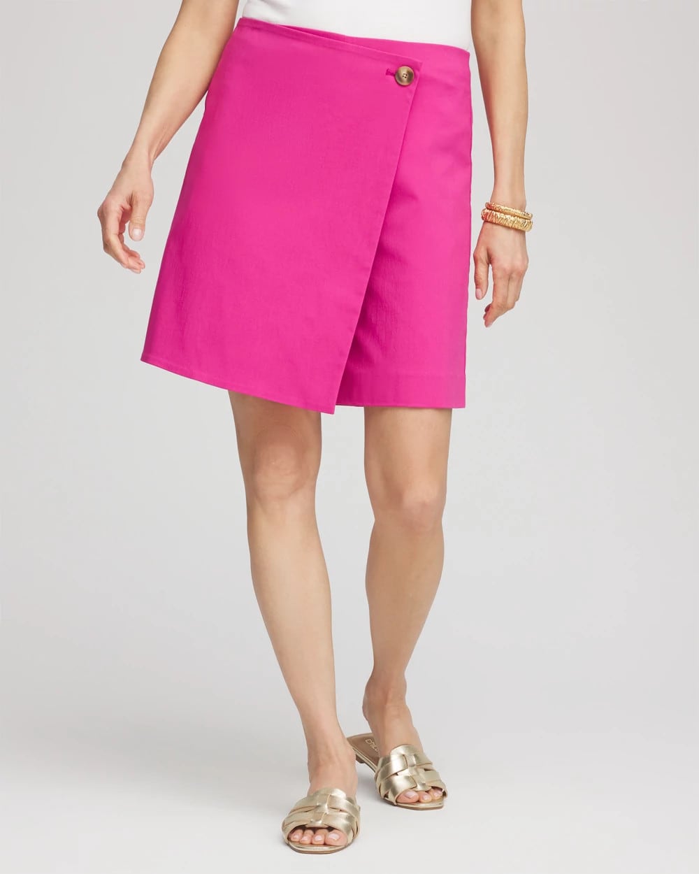 Chico's Essential - Brigitte™ Pull-On Asymmetrical Wrap Skort Crushed Berries