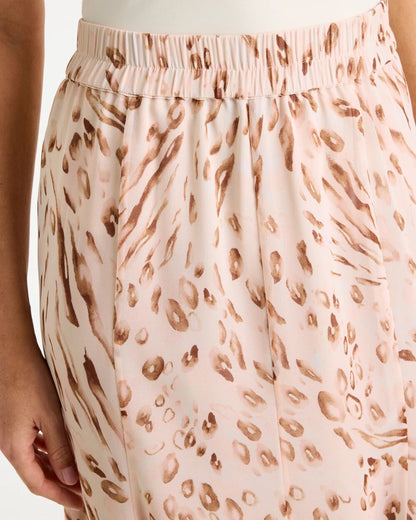 Chico's Value - Cheetah Pull-On Godet Skirt Sweet Blossom