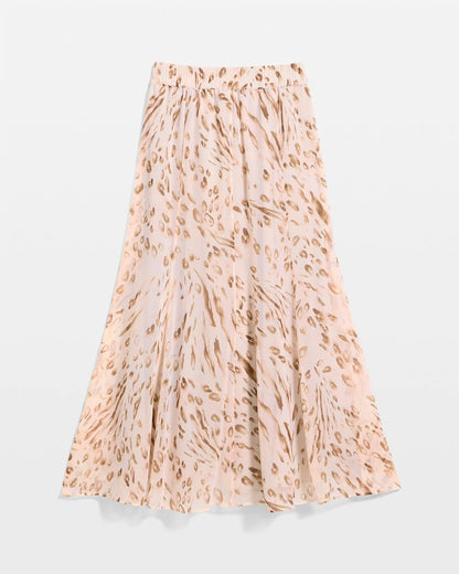 Chico's Value - Cheetah Pull-On Godet Skirt Sweet Blossom