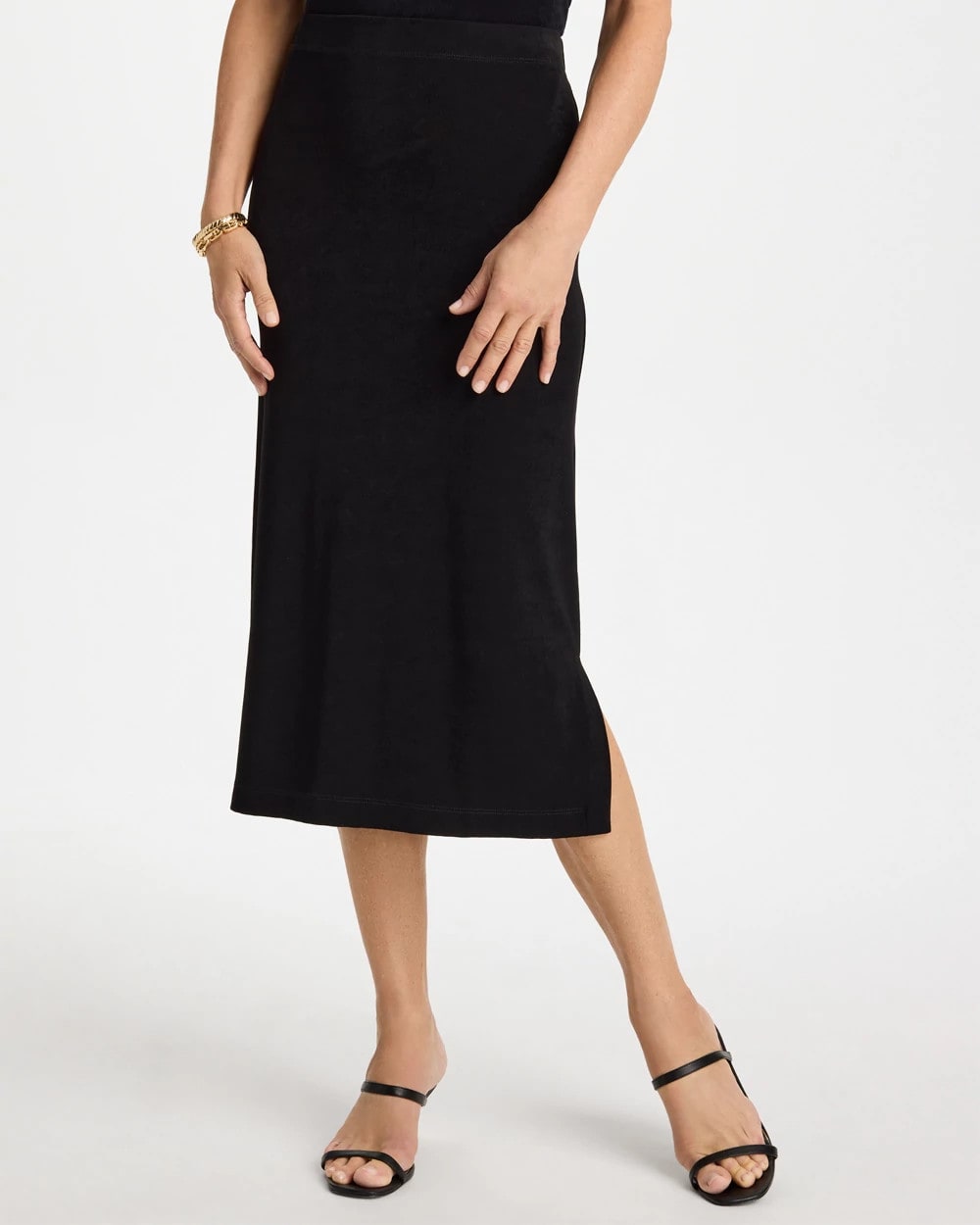 Chico's Essential - Travelers™ Midi Skirt Travelers Black