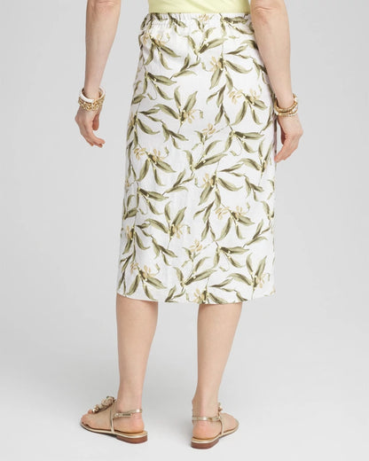 Chico's Value - Linen Midi Wrap Skirt Alabaster