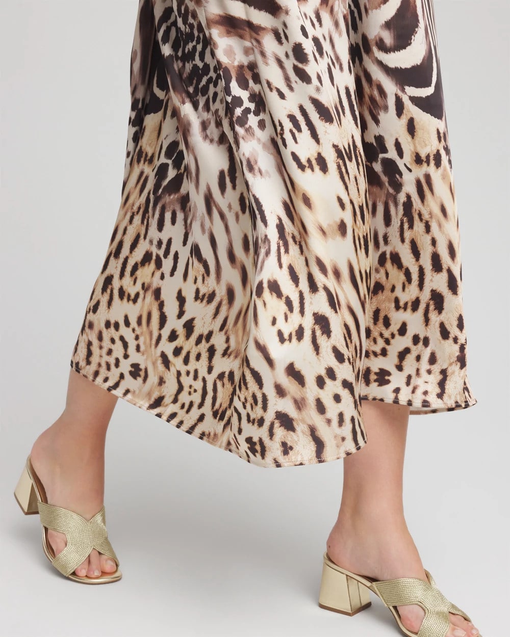 Chico's Recommended - Animal Bengal Marks Faux Satin Skirt Black