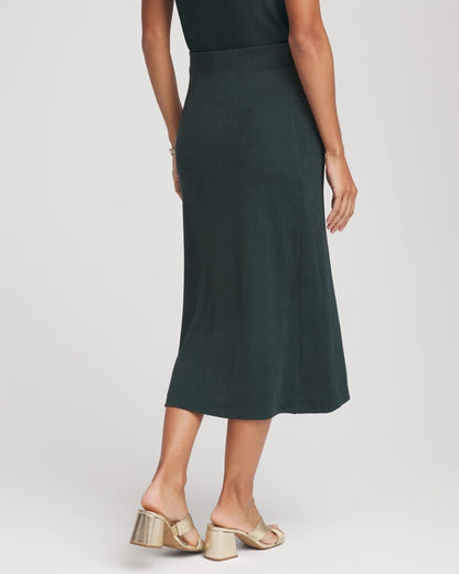 Chico's Trending - Travelers™ Artisanal Midi Skirt Darkest Spruce