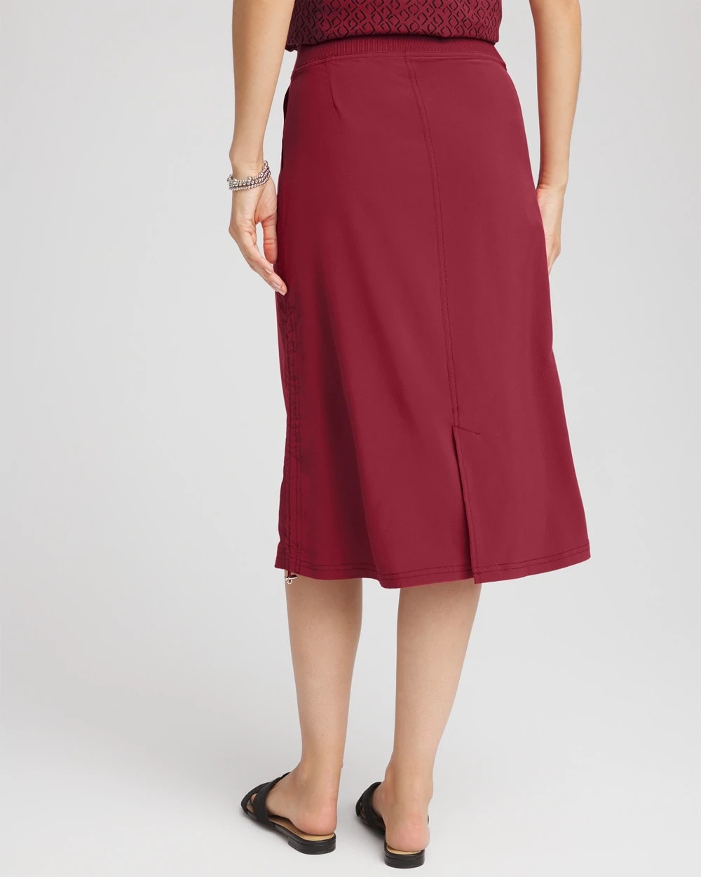 Chico's Deals - Zenergy® UPF Bungee-Hem Pull-On Skirt Russet Red