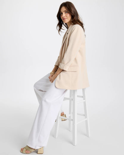 Chico's Signature - Boyfriend Crepe Blazer Pale Sand