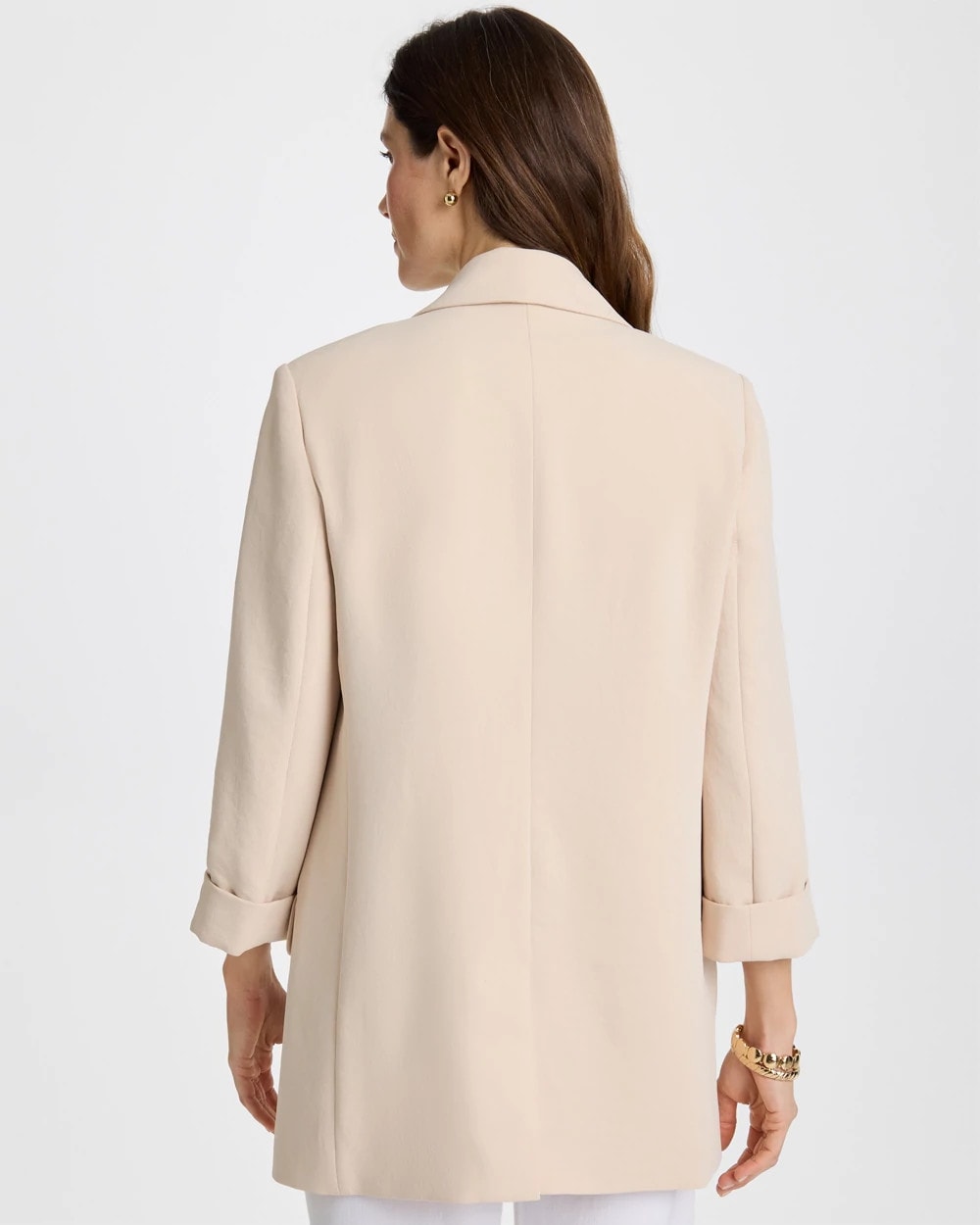 Chico's Signature - Boyfriend Crepe Blazer Pale Sand