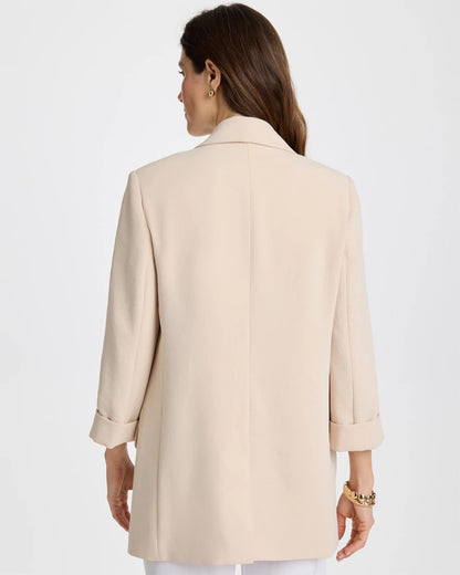 Chico's Signature - Boyfriend Crepe Blazer Pale Sand