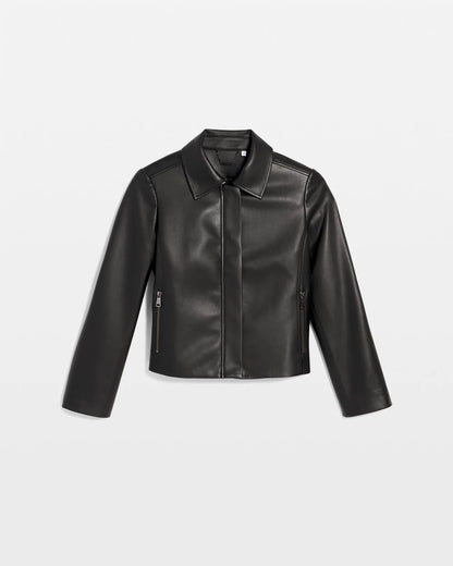 Chico's Recommended - Faux Leather Zip-Front Jacket Black