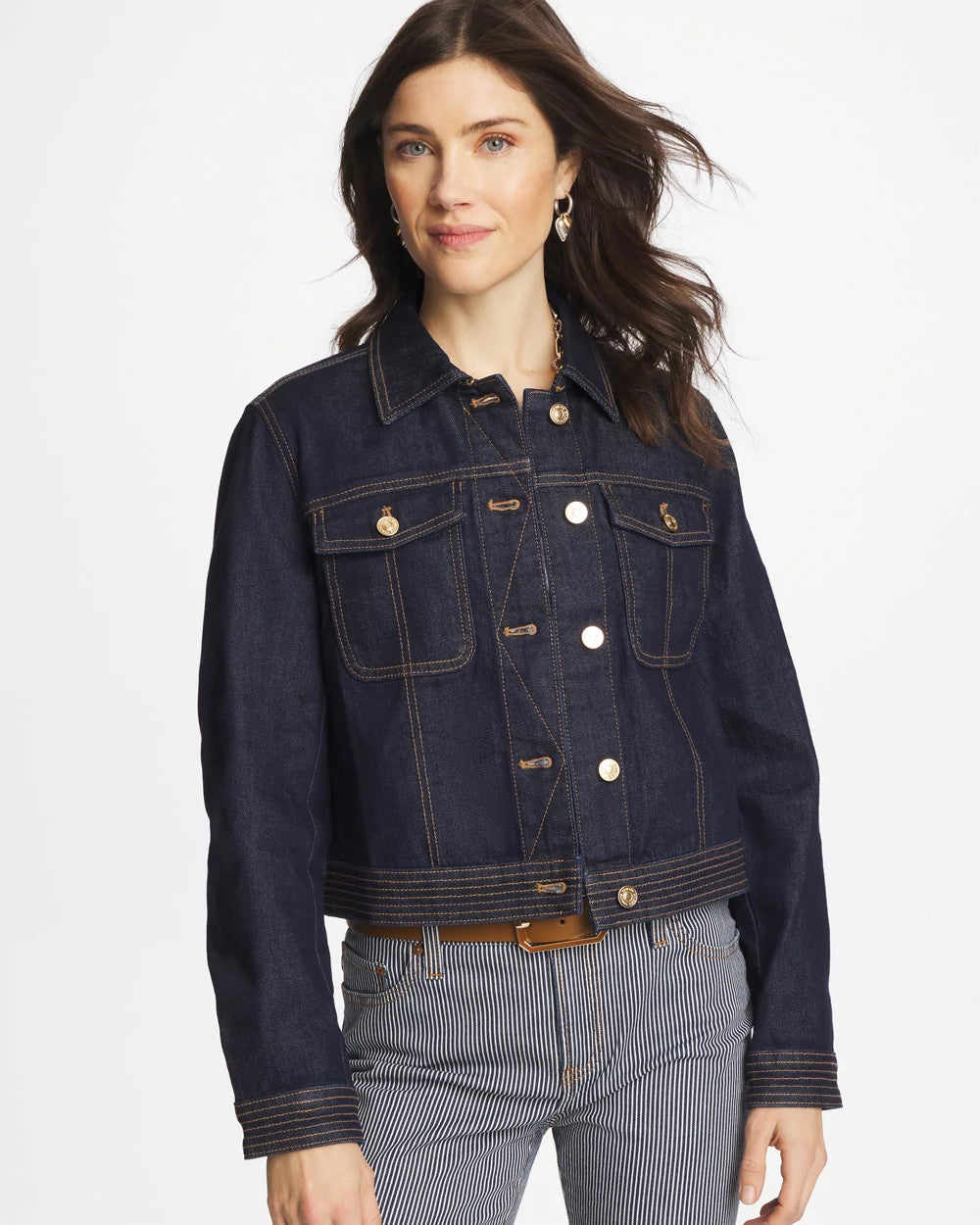 Chico's Signature - Denim Trucker Jacket Cedar Rinse