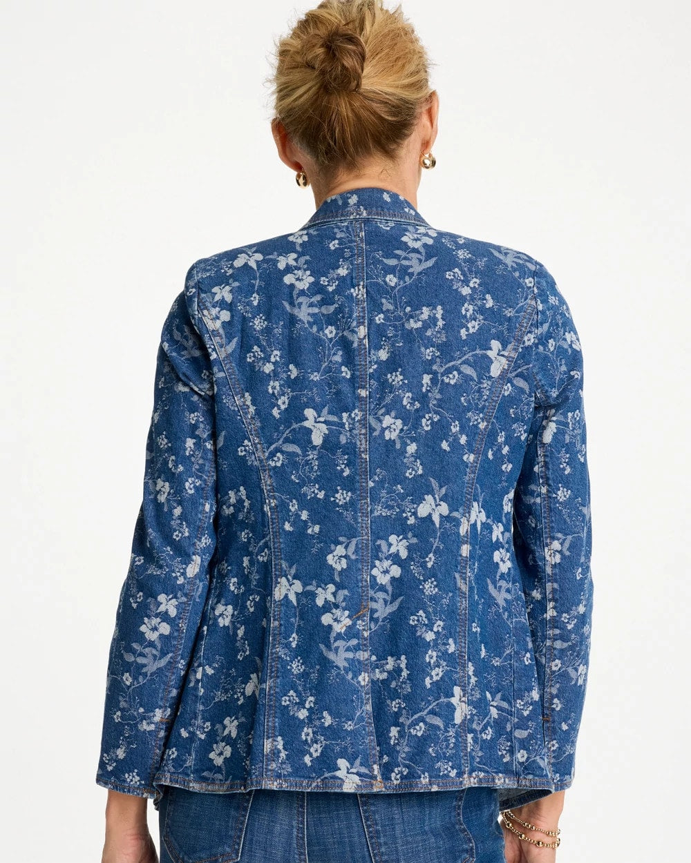 Chico's Discount - Jacquard Denim Blazer Indigo