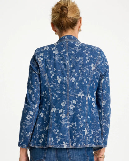 Chico's Discount - Jacquard Denim Blazer Indigo