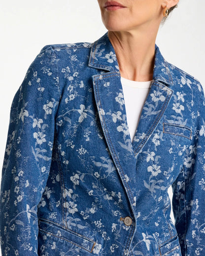 Chico's Discount - Jacquard Denim Blazer Indigo