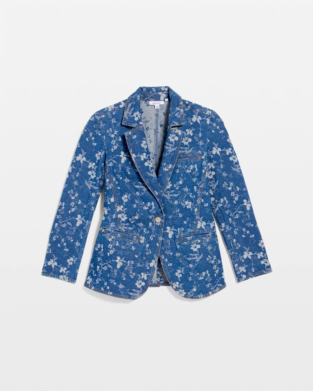 Chico's Discount - Jacquard Denim Blazer Indigo