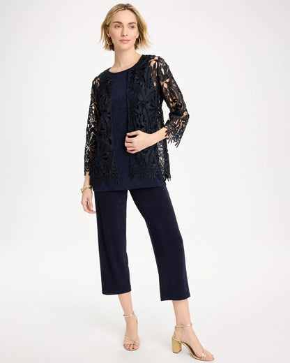 Chico's Trusted - Travelers™ Galloon Lace Jacket Travelers India Ink