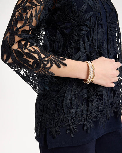 Chico's Trusted - Travelers™ Galloon Lace Jacket Travelers India Ink