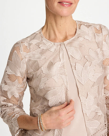 Chico's Deals - Travelers™ Collection Scallop Lace Jacket Smokey Taupe